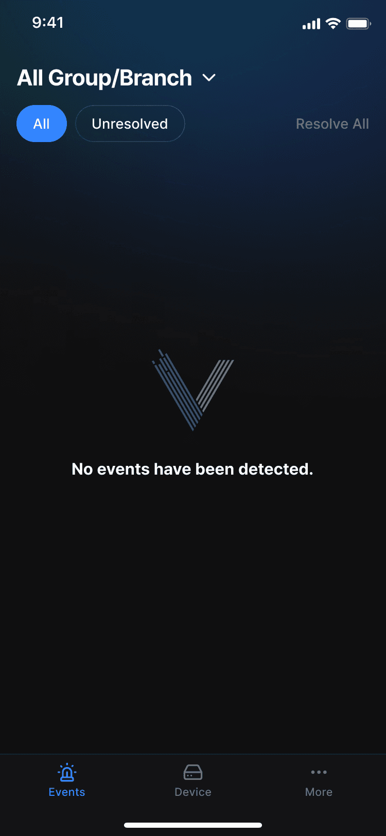 이벤트가 없는 화면